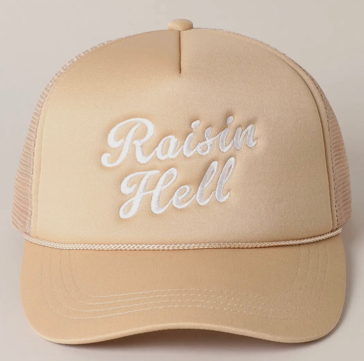 Raisin’ Hell Embroidered Trucker Hat