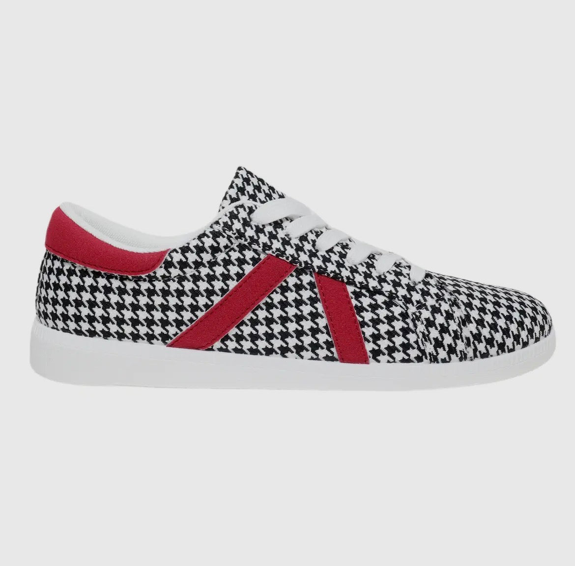 Pop of Red Houndstooth Sneakers