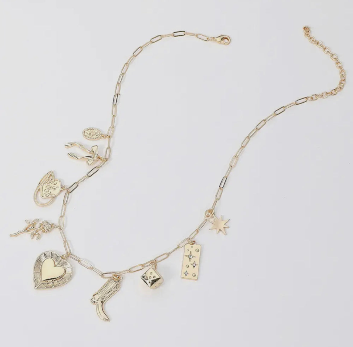 Gold Cowgirl Charms Necklace