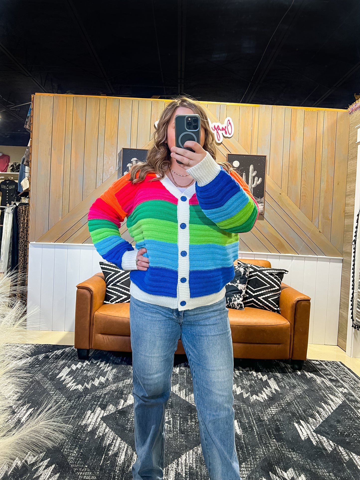 Vibrant Stripes Colorful Cardigan