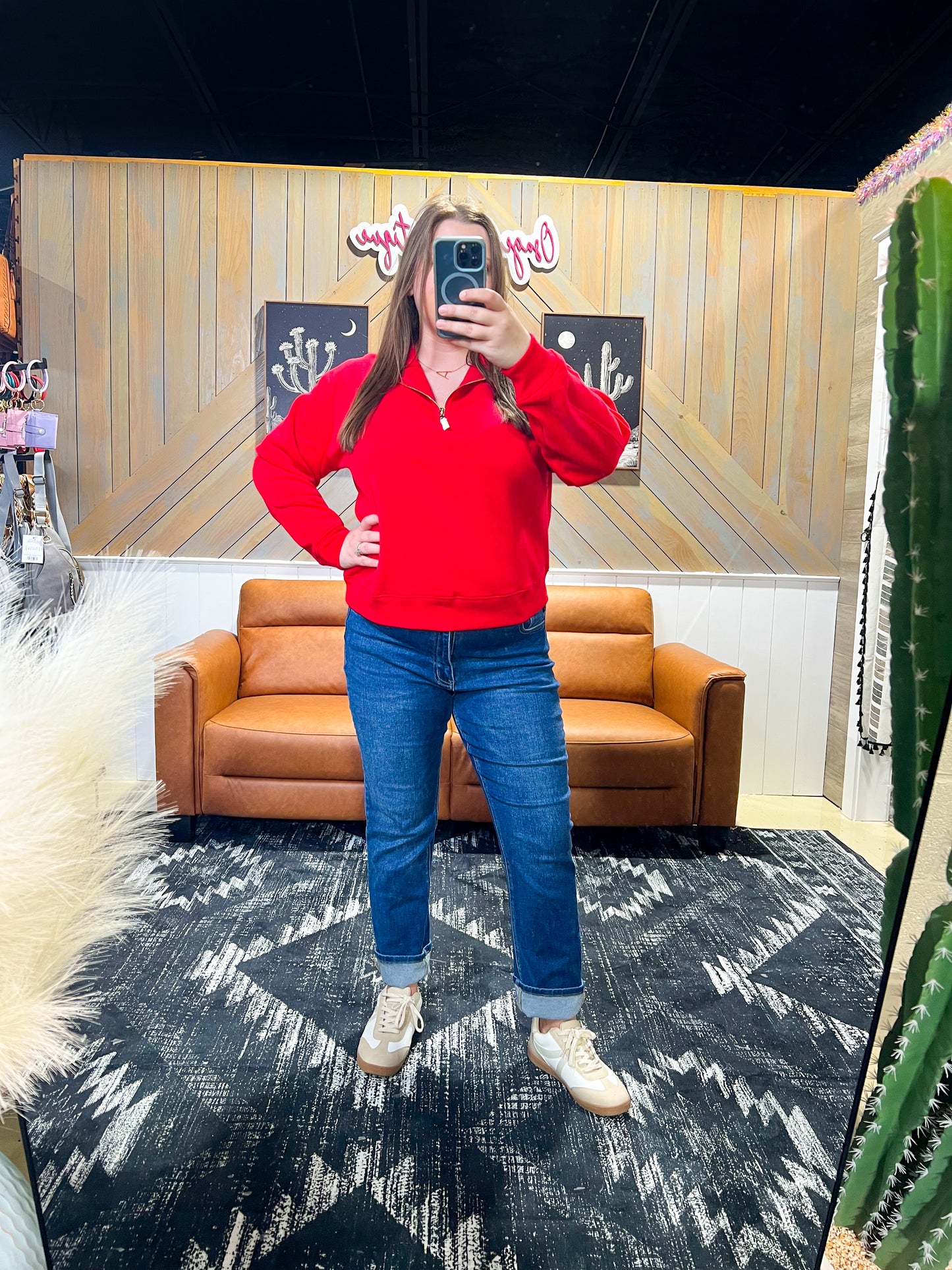 Ruby Red Fleece 1/4 Zip Pullover