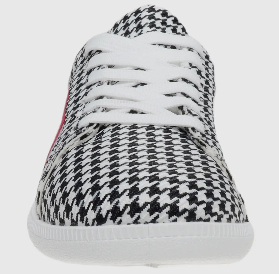 Pop of Red Houndstooth Sneakers