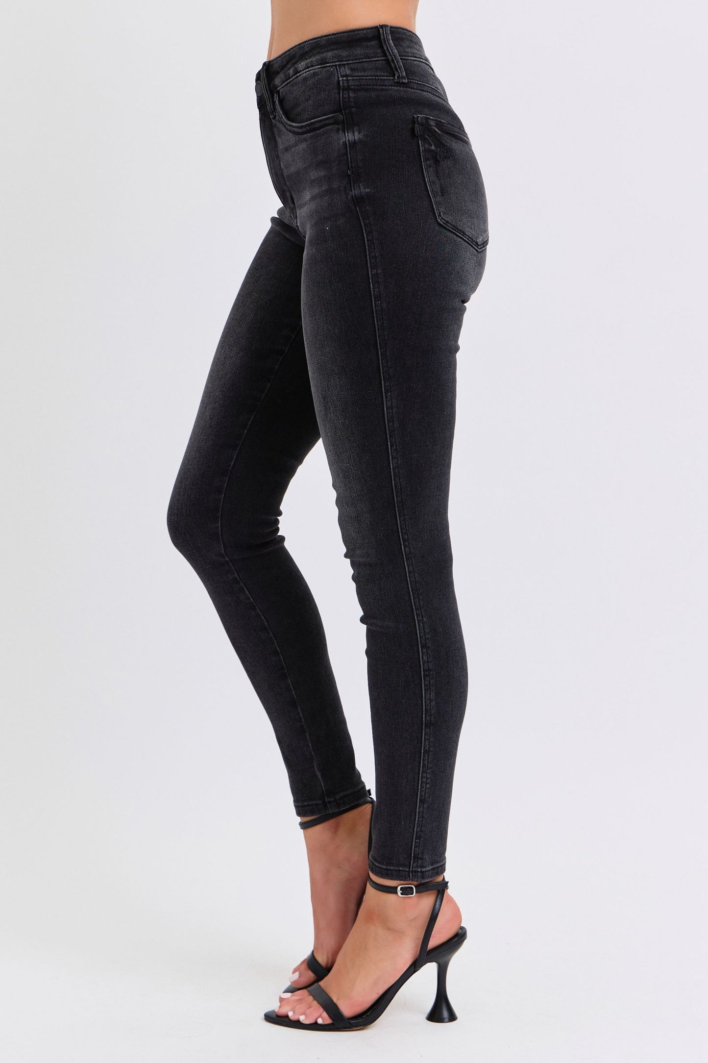 Judy Blue Roxie Mid Rise Tummy Control Black Skinny Jeans (JB 88878)