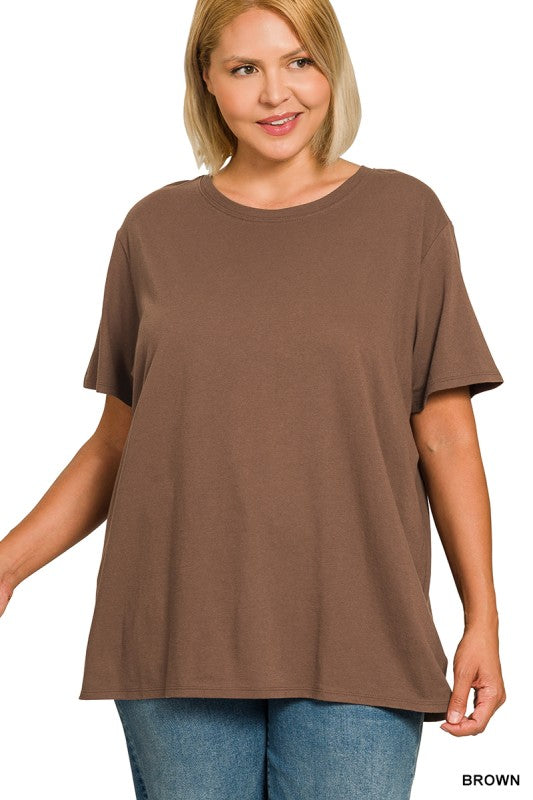 Brown Not So Basic Boyfriend Tee