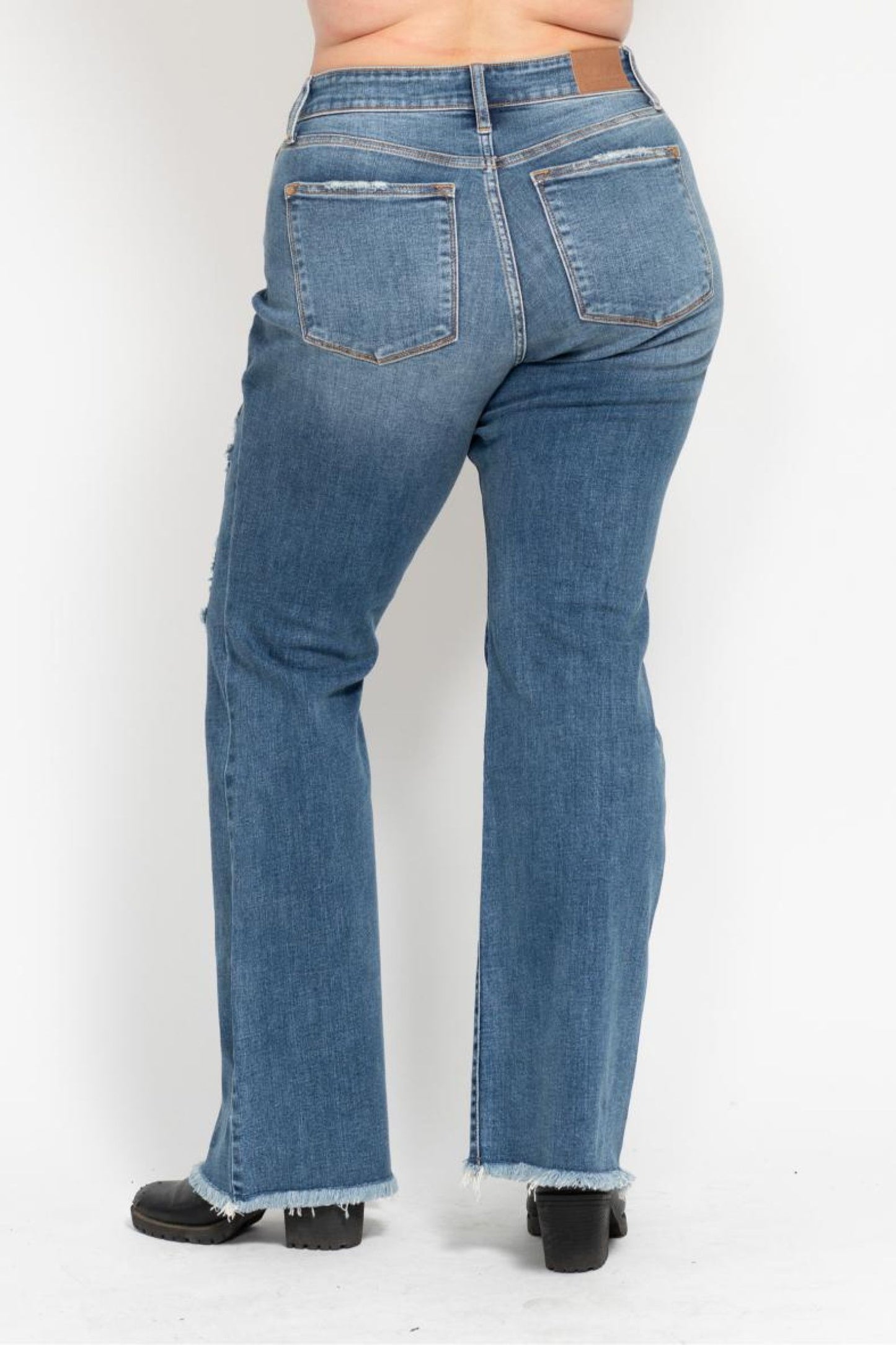 Judy Blue Robyn Mid Rise Buttonfly Flare Jeans (JB 82638)