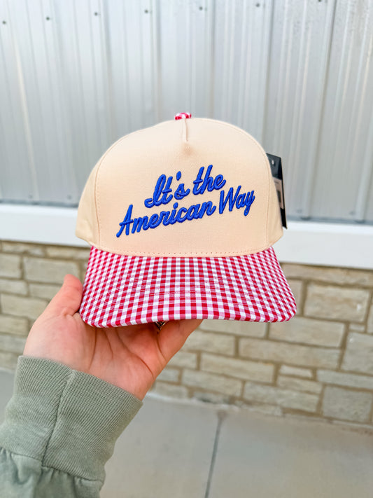 The American Way Gingham Trucker Hat