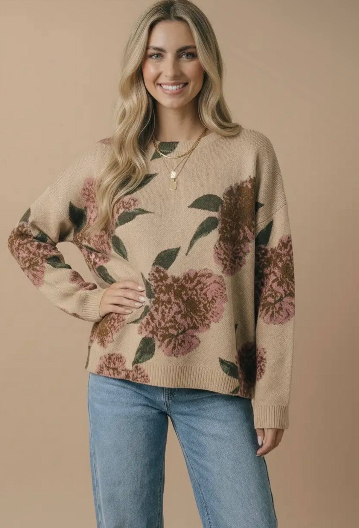 Floral Dreams Oversized Sweater