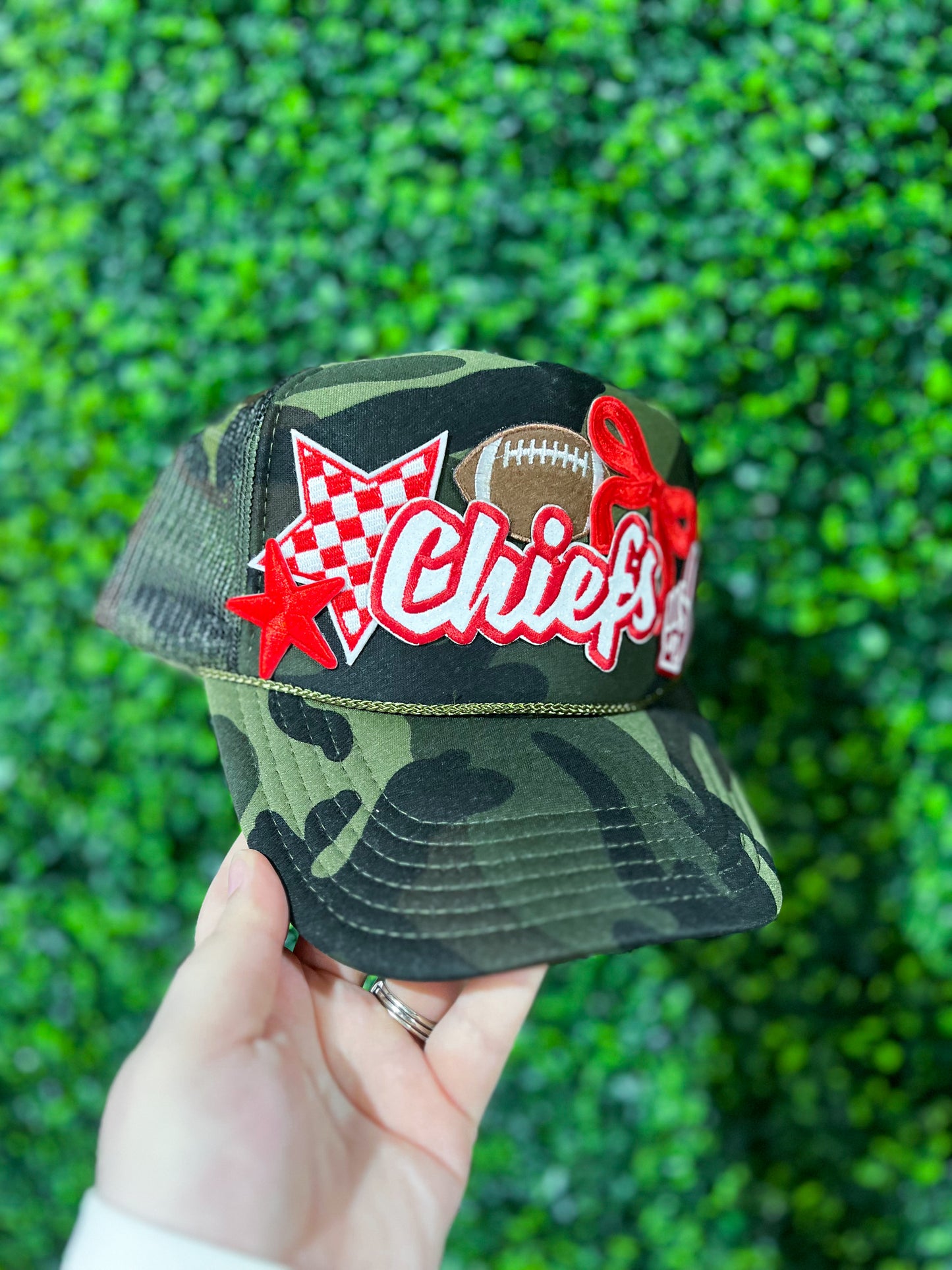 Camo Chiefs Football #1 Trucker Hat