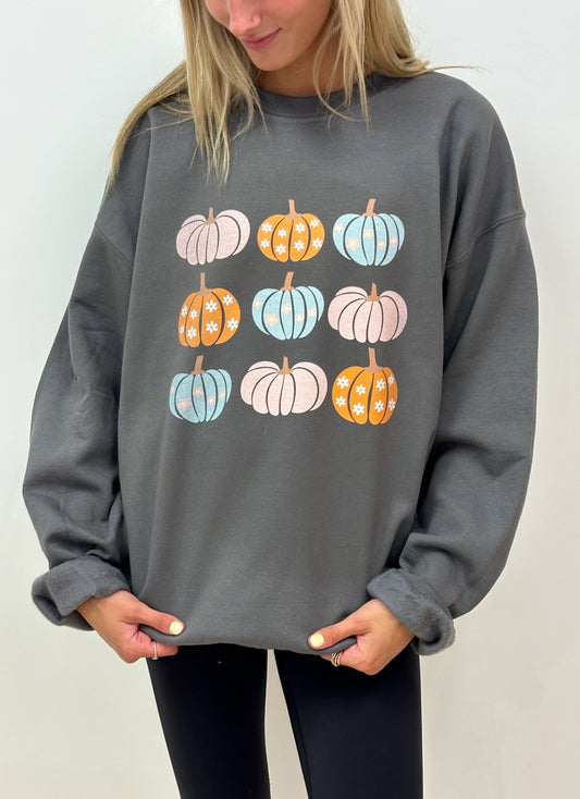 Pastel Pumpkins Crewneck Sweatshirt