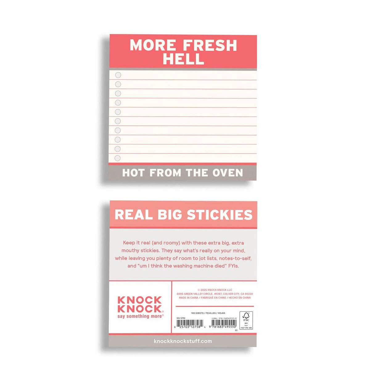More Fresh Hell Large Sticky Notes (4x4in)