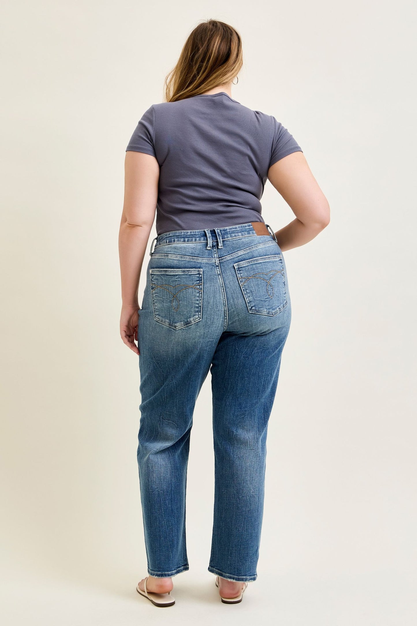 Judy Blue Stacey Mid Rise Straight Leg Jeans (JB 82719)