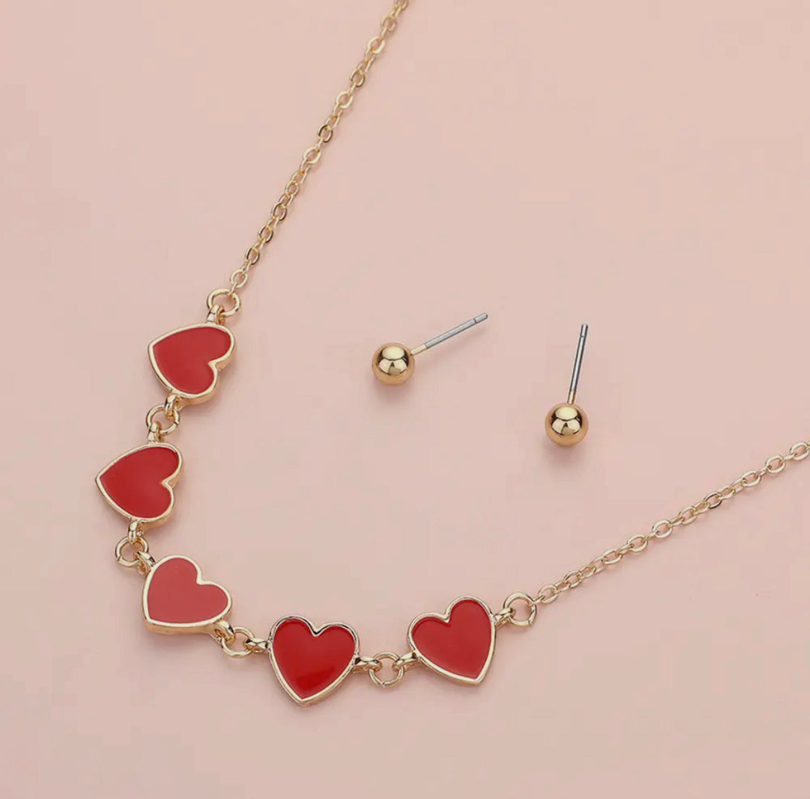 Red Enamel Heart Necklace