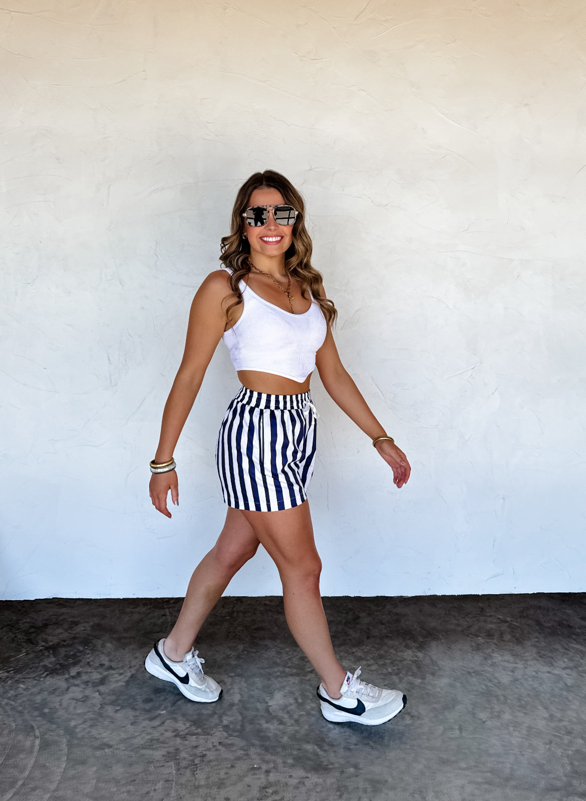 3XL Navy All American Babe Striped Shorts