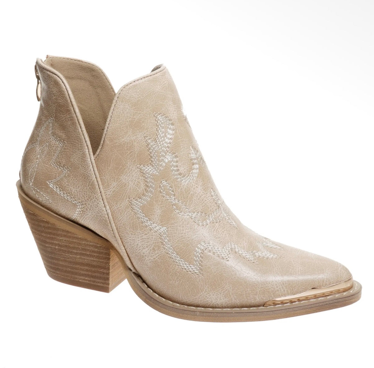 Taupe Blaize Western Embroidered Booties