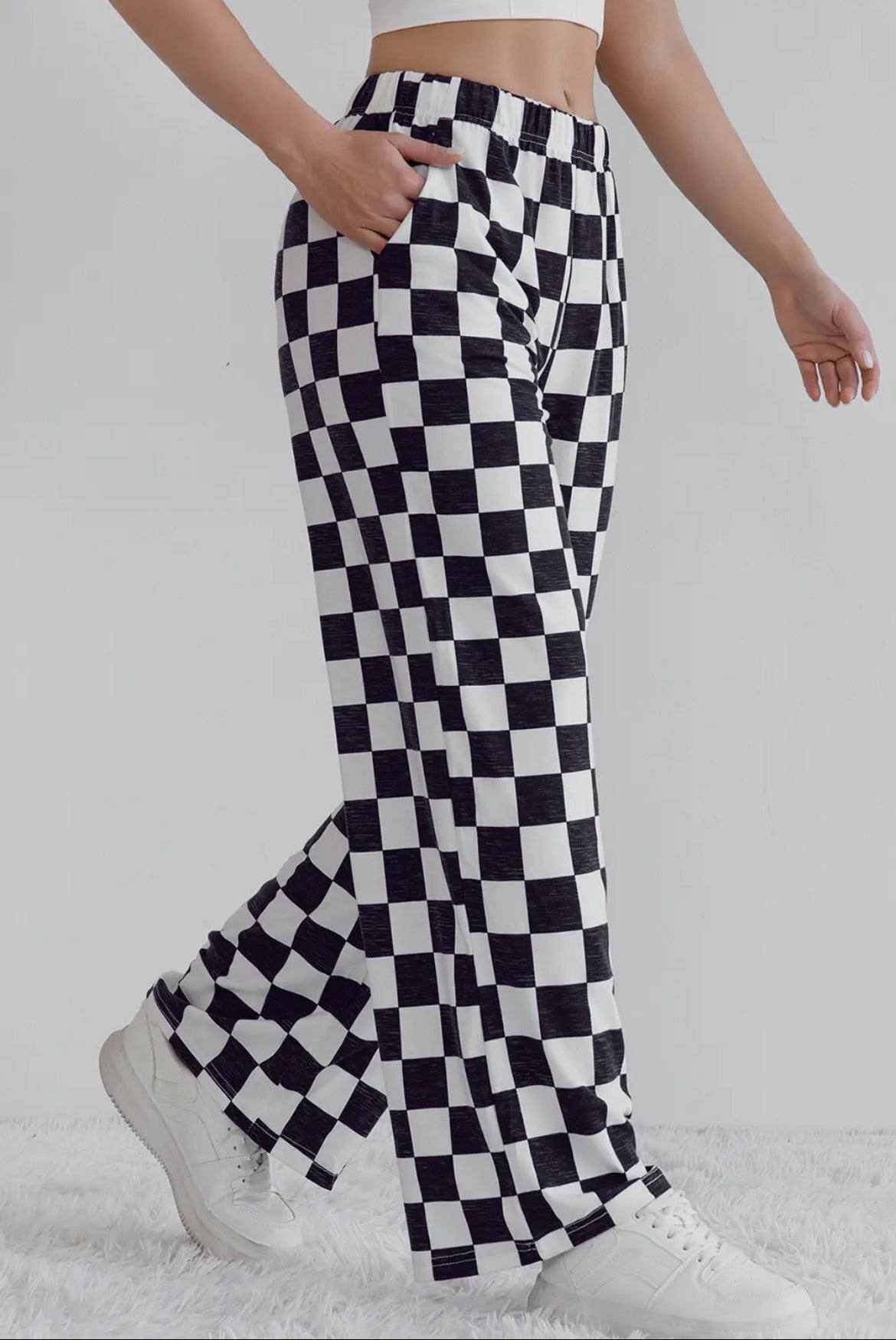 Black Checkered Lounge Pants