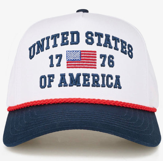 USA 1776 Two-Tone Embroidered Trucker Hat