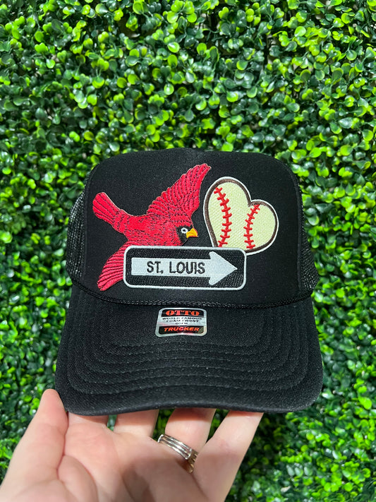 Black St.Louis Baseball Trucker Hat