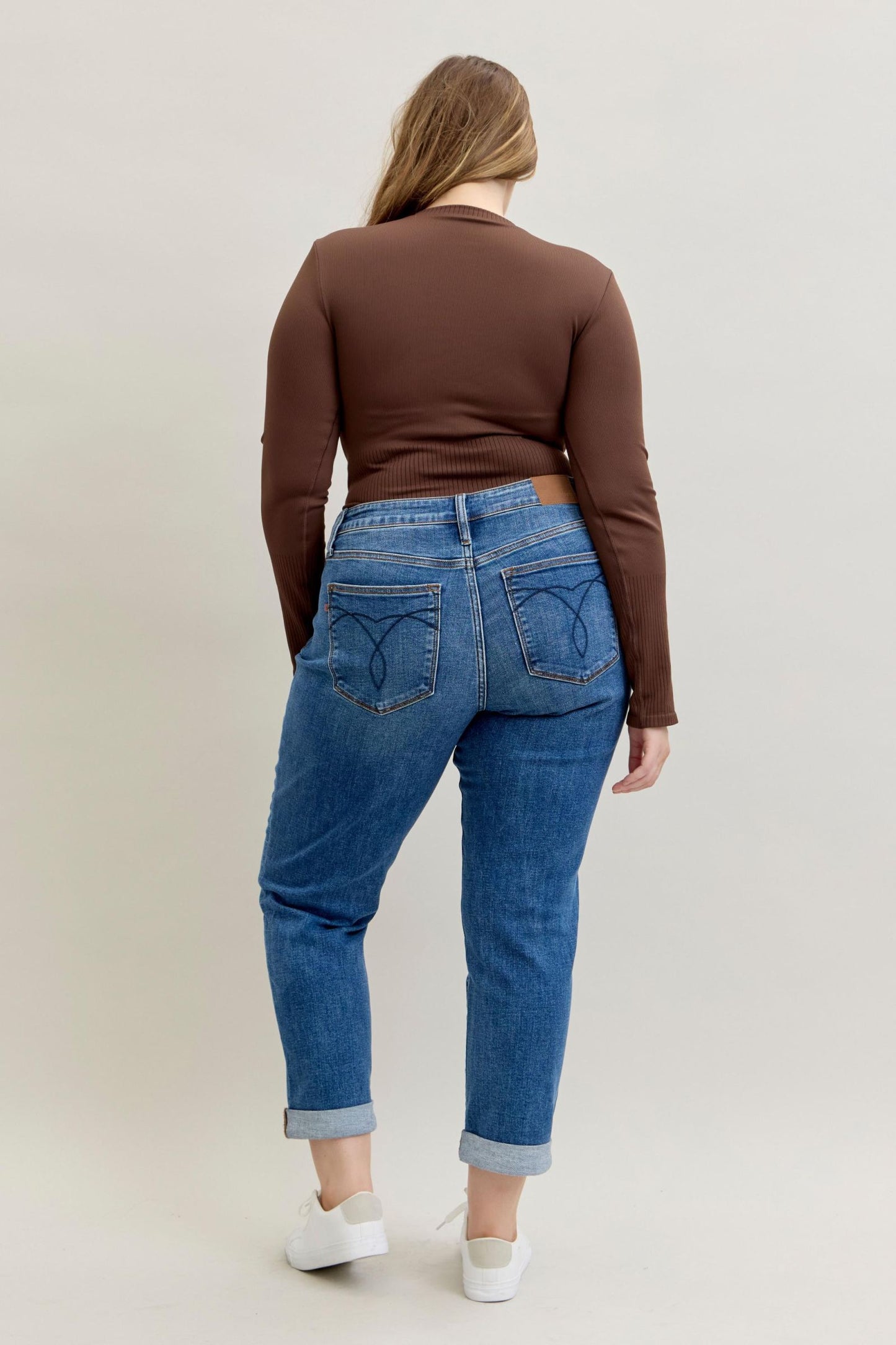 Judy Blue Heather Mid-Rise Boyfriend Fit Jeans (JB 82685)