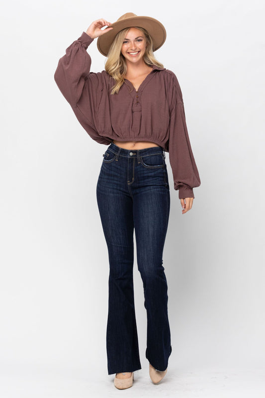 Judy Blue Giselle High Rise Dark Wash Tall Flare Jeans (JB 82343)