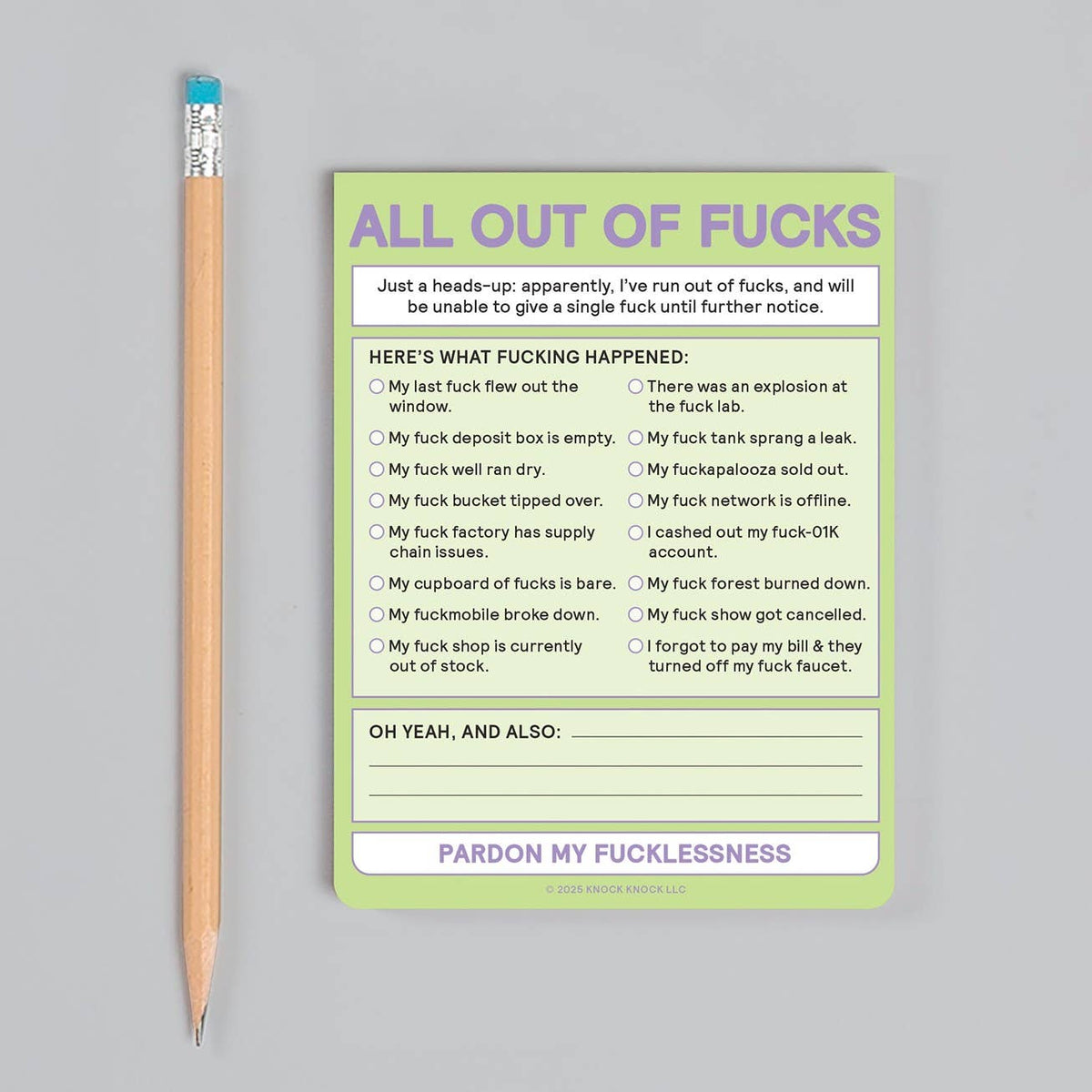 All Out of F*cks Nifty Note