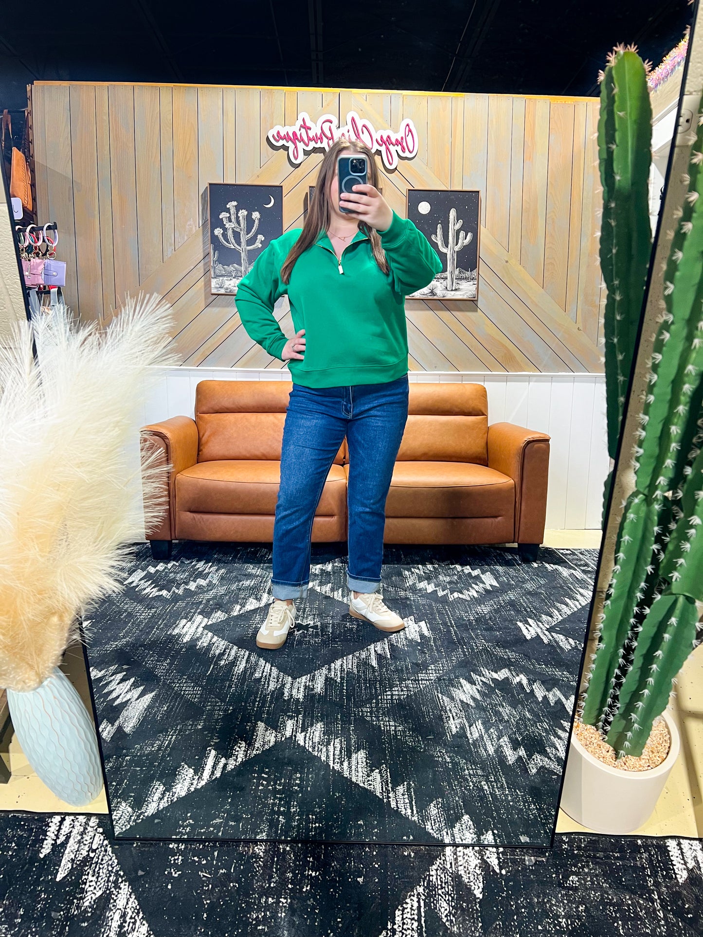 Kelly Green Fleece 1/4 Zip Pullover