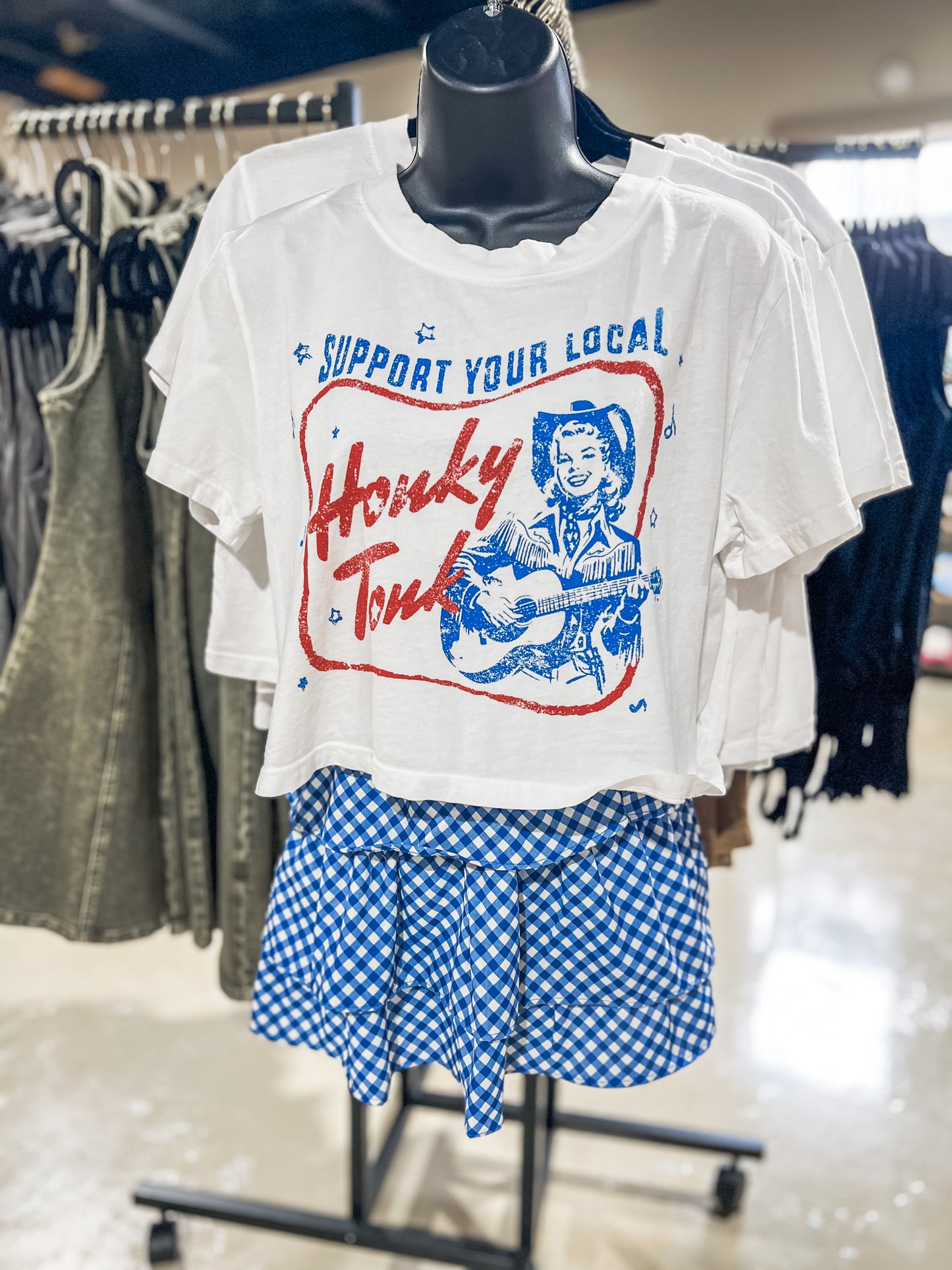 Support Your Local Honky Tonk Premium Crop Top