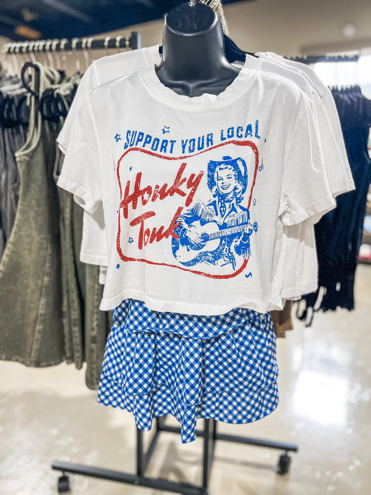 Support Your Local Honky Tonk Premium Crop Top
