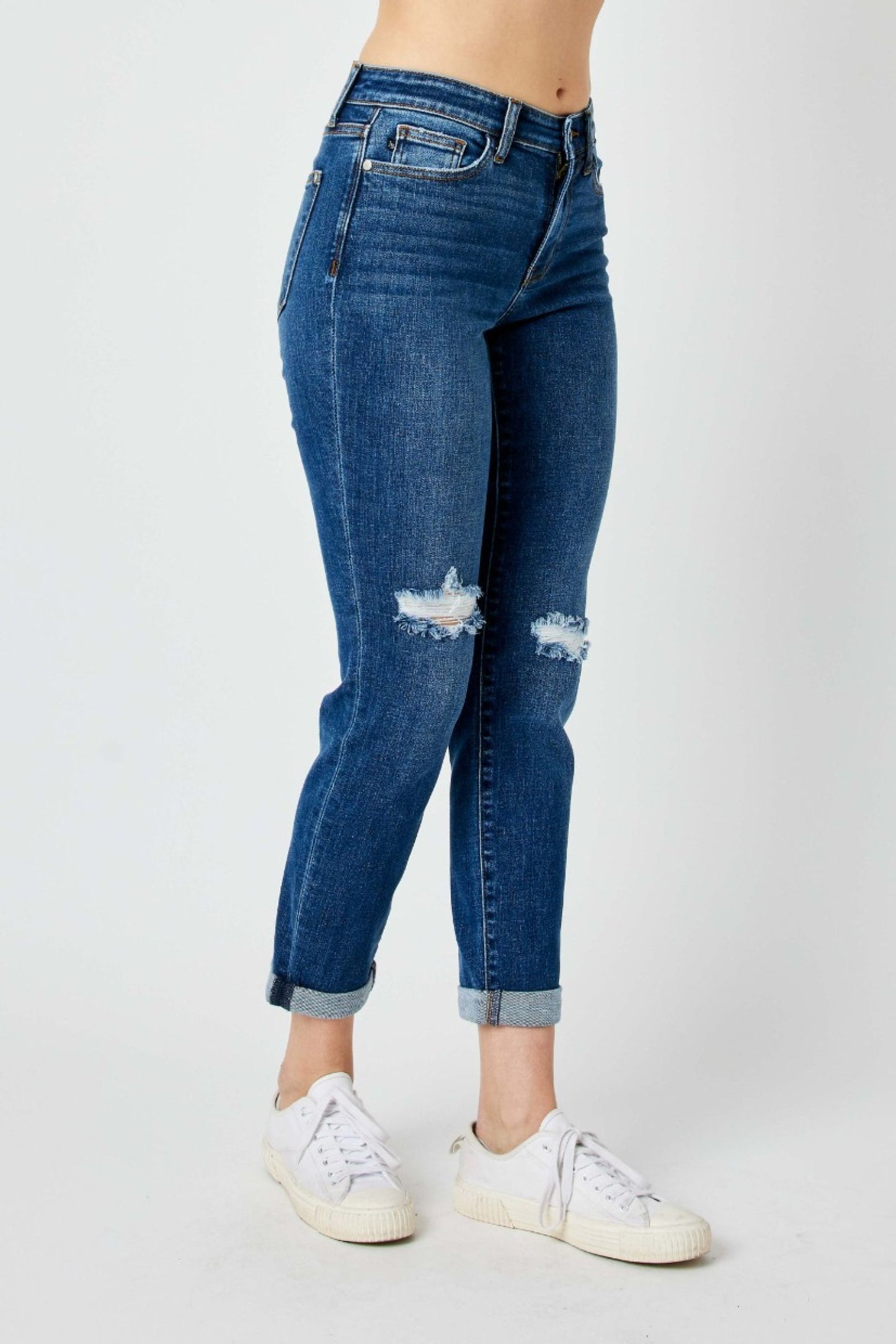 Judy Blue Caroline Mid-Rise Distressed Jeans (JB 82607)