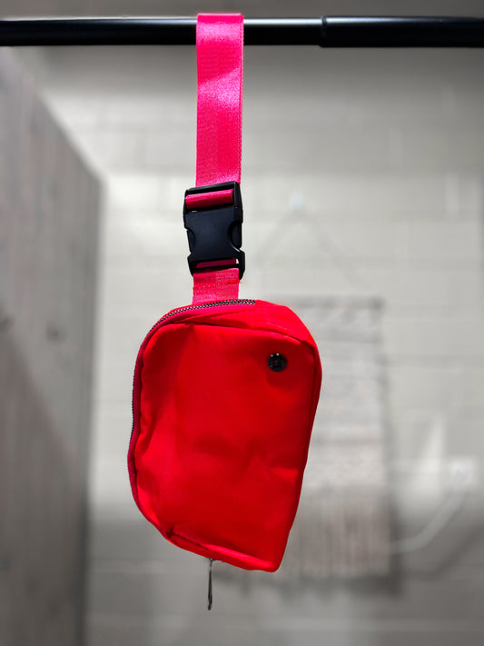 Red Nylon Sling Bag - Extended Strap