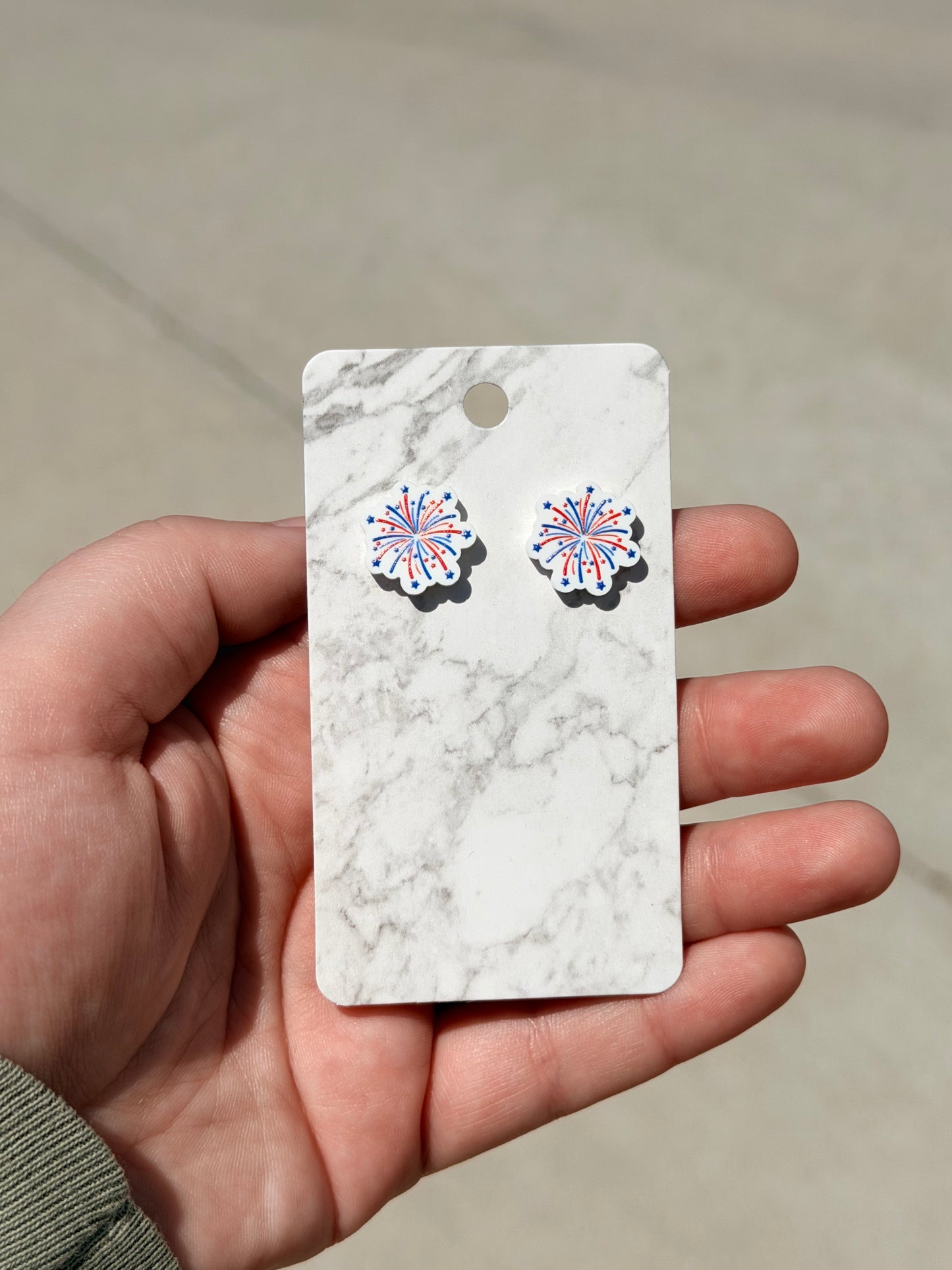 Patriotic Fireworks Stud Earrings