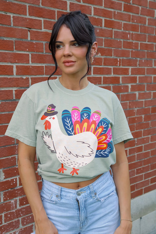 Colorful Turkey Comfort Colors Tee