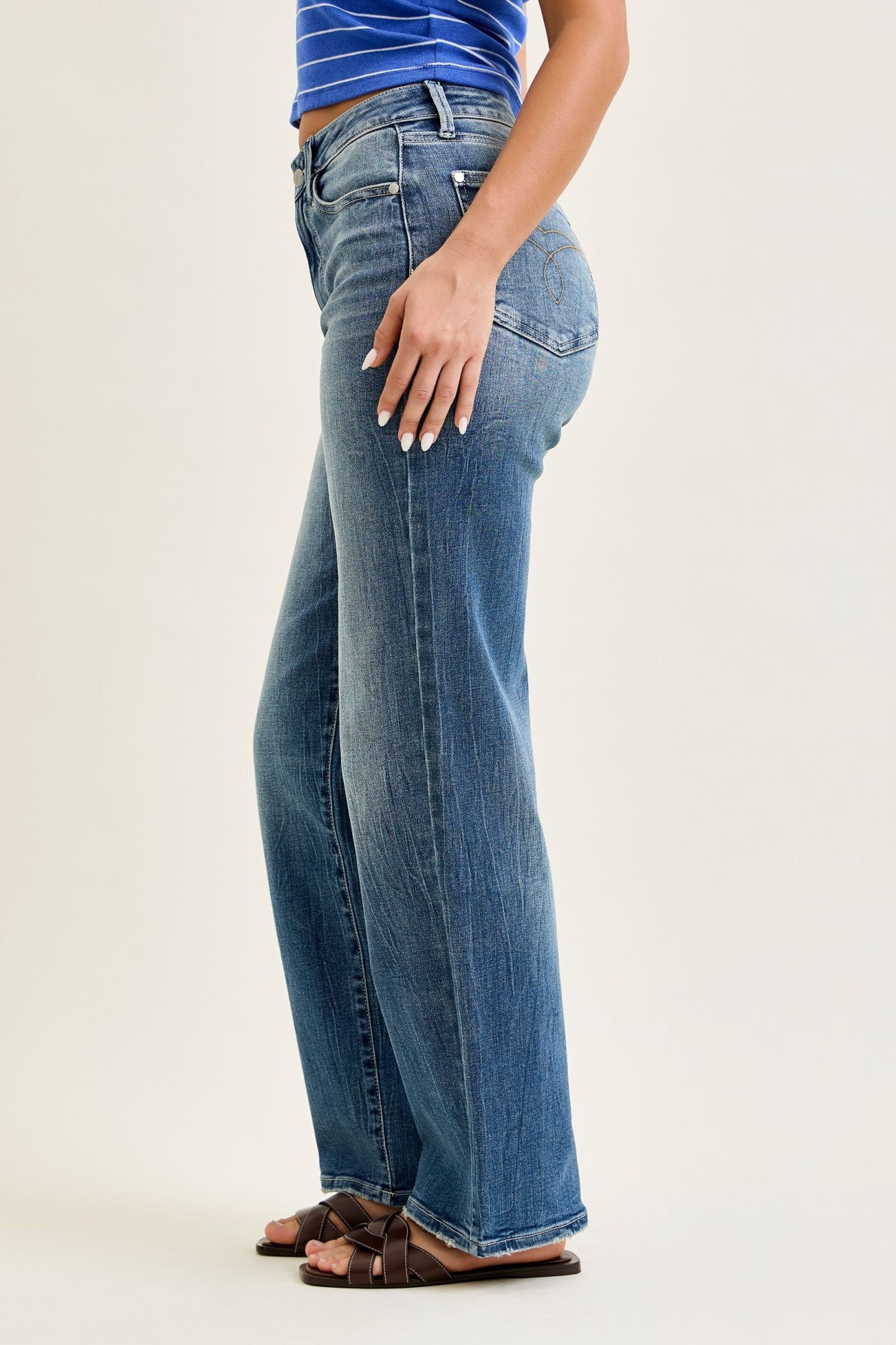 Judy Blue Stacey Mid Rise Straight Leg Jeans (JB 82719)