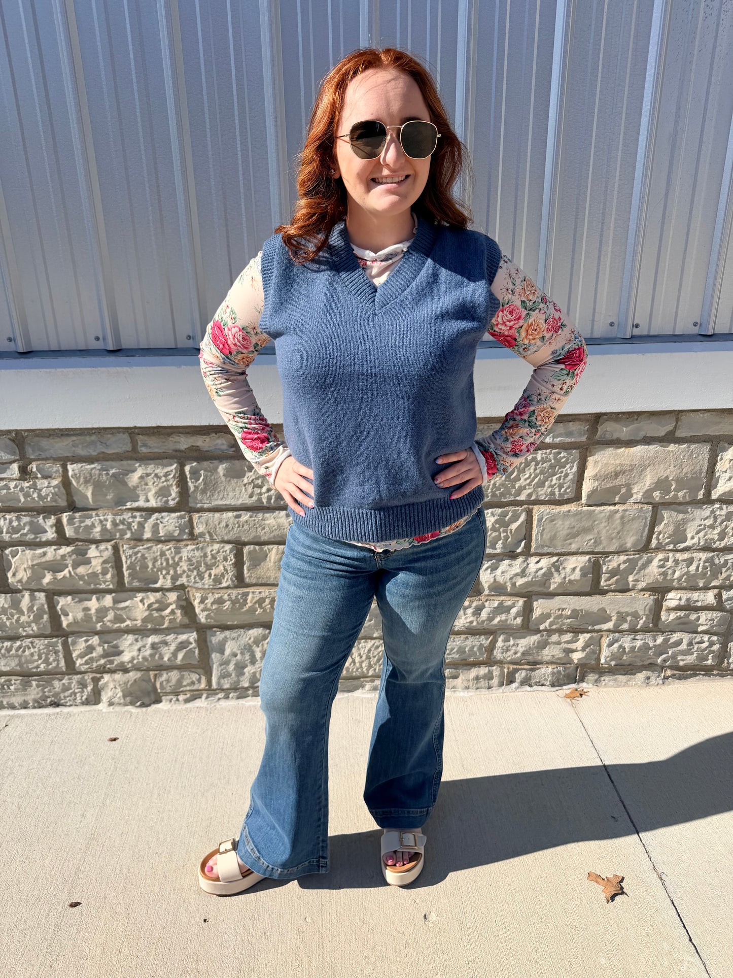 Dusty Blue Classic Sweater Vest
