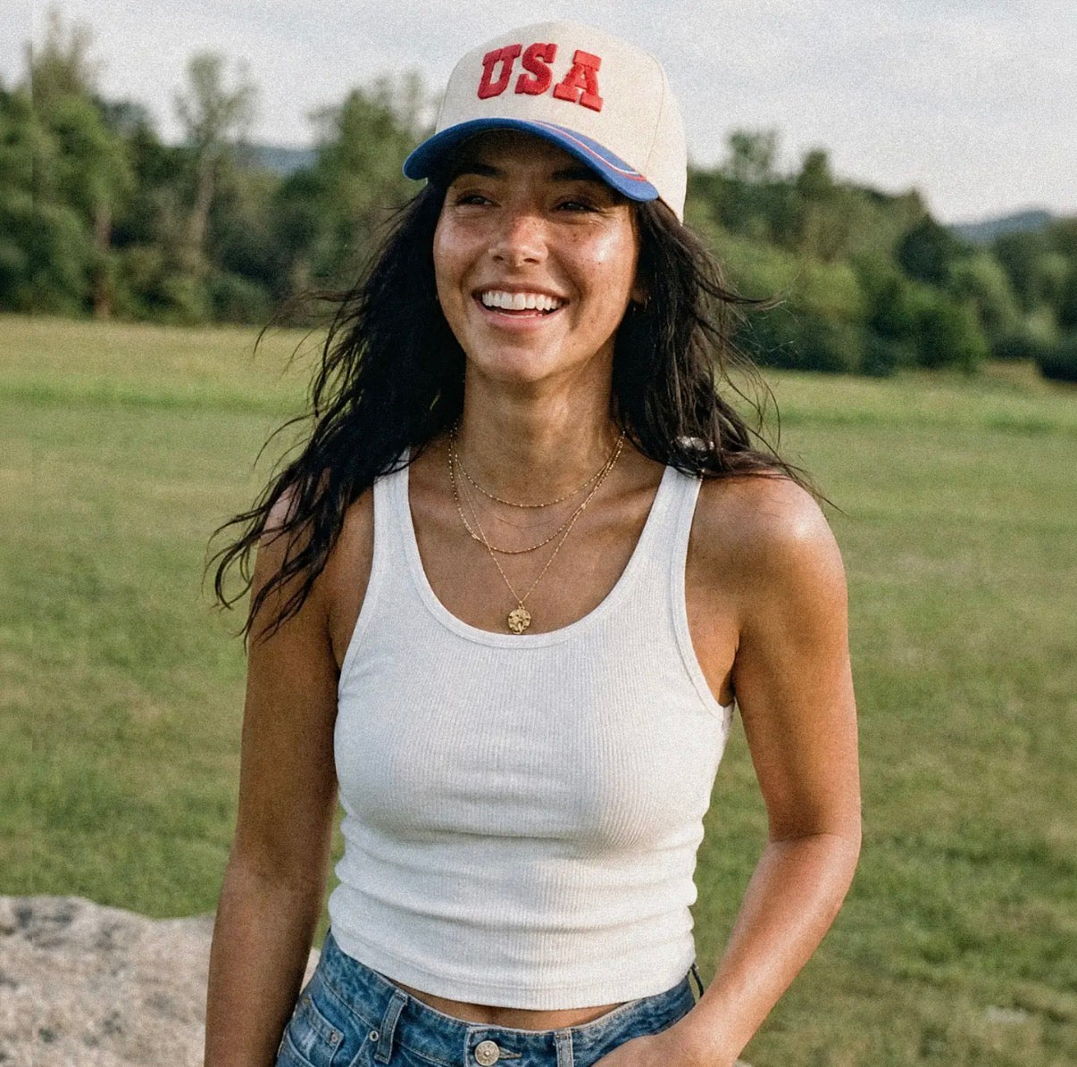 USA Two-Tone Embroidered Trucker Hat