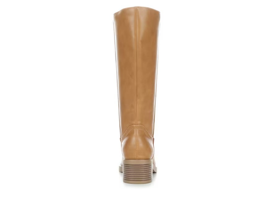 Belvin Tan Tall Faux Leather Boots