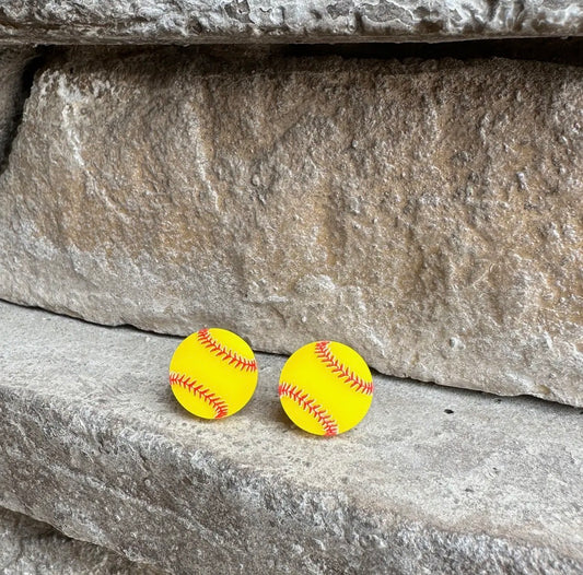 Softball Stud Earrings