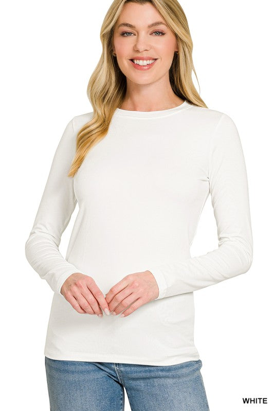 White Microfiber Long Sleeve
