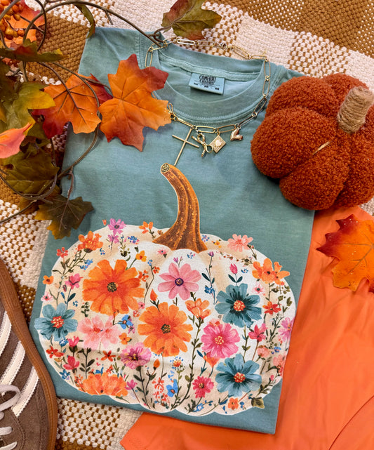 Fall Bloom Pumpkin Comfort Colors Tee