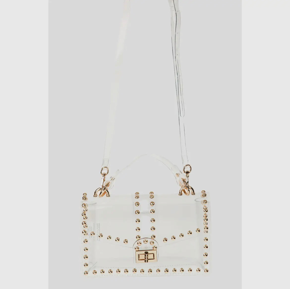 Gold Studded Clear Handbag