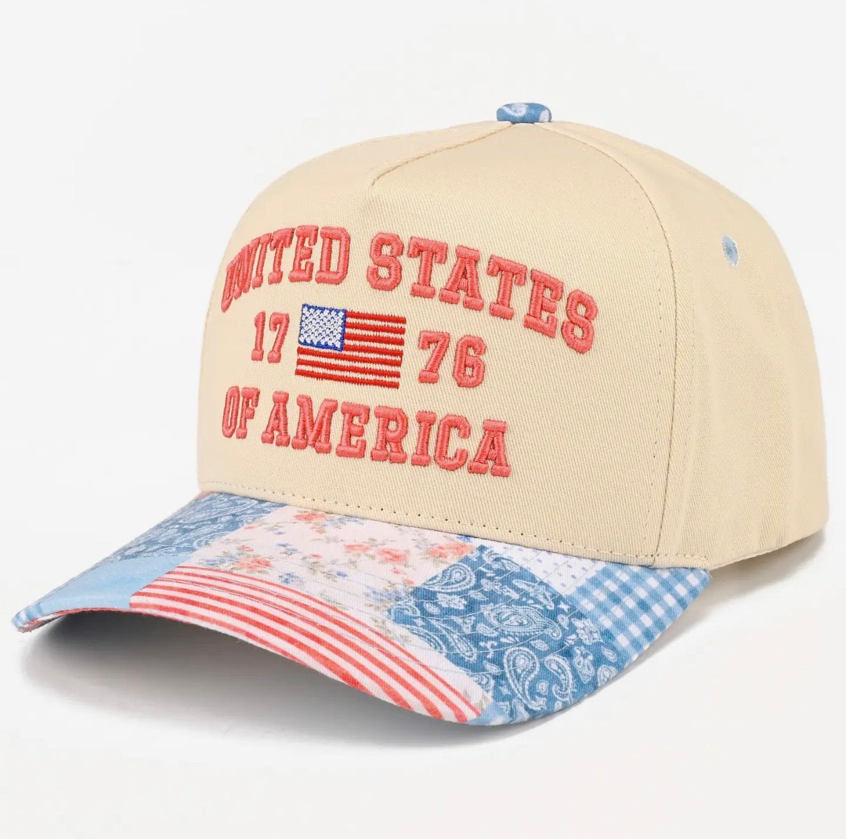USA 1776 Paisley Embroidered Trucker Hat