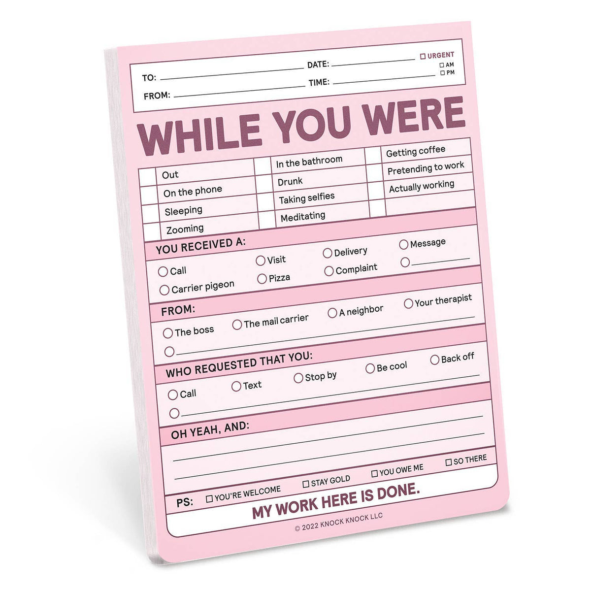 While You Were Nifty Note Pad (Pastel Version)