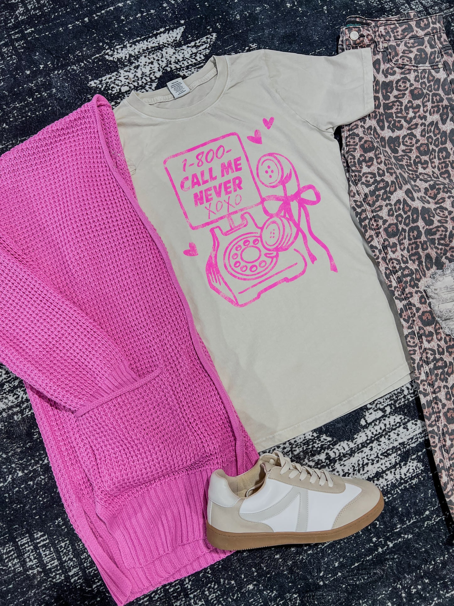 Call Me Never Premium Mineral Wash Tee