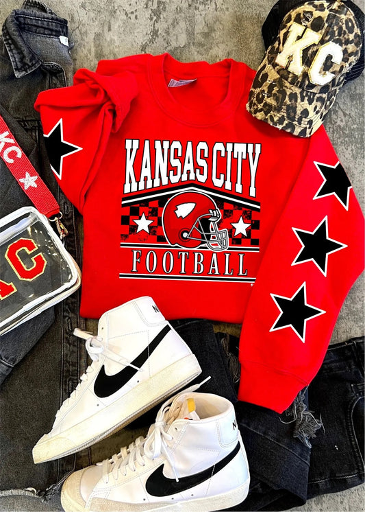 Red KC Football Star Sweatshirt