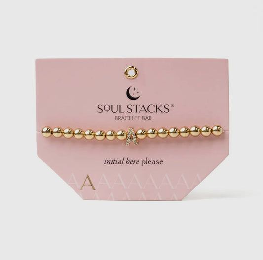 Soul Stacks Gold Initials Stretch Braclets