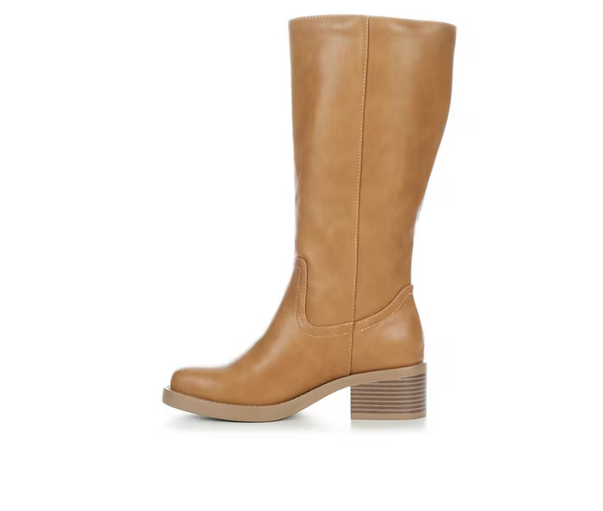Belvin Tan Tall Faux Leather Boots