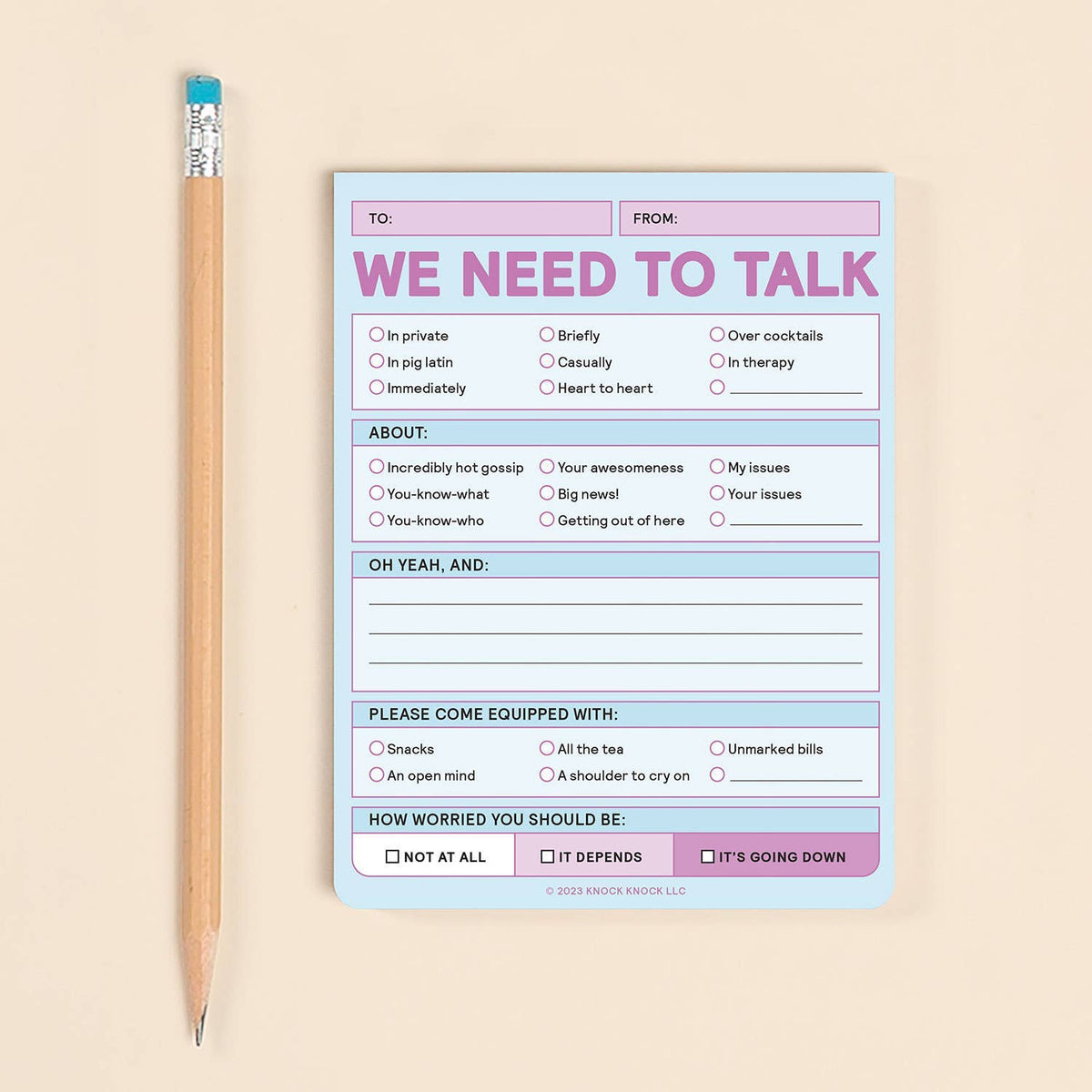 We Need to Talk Nifty Note Pad