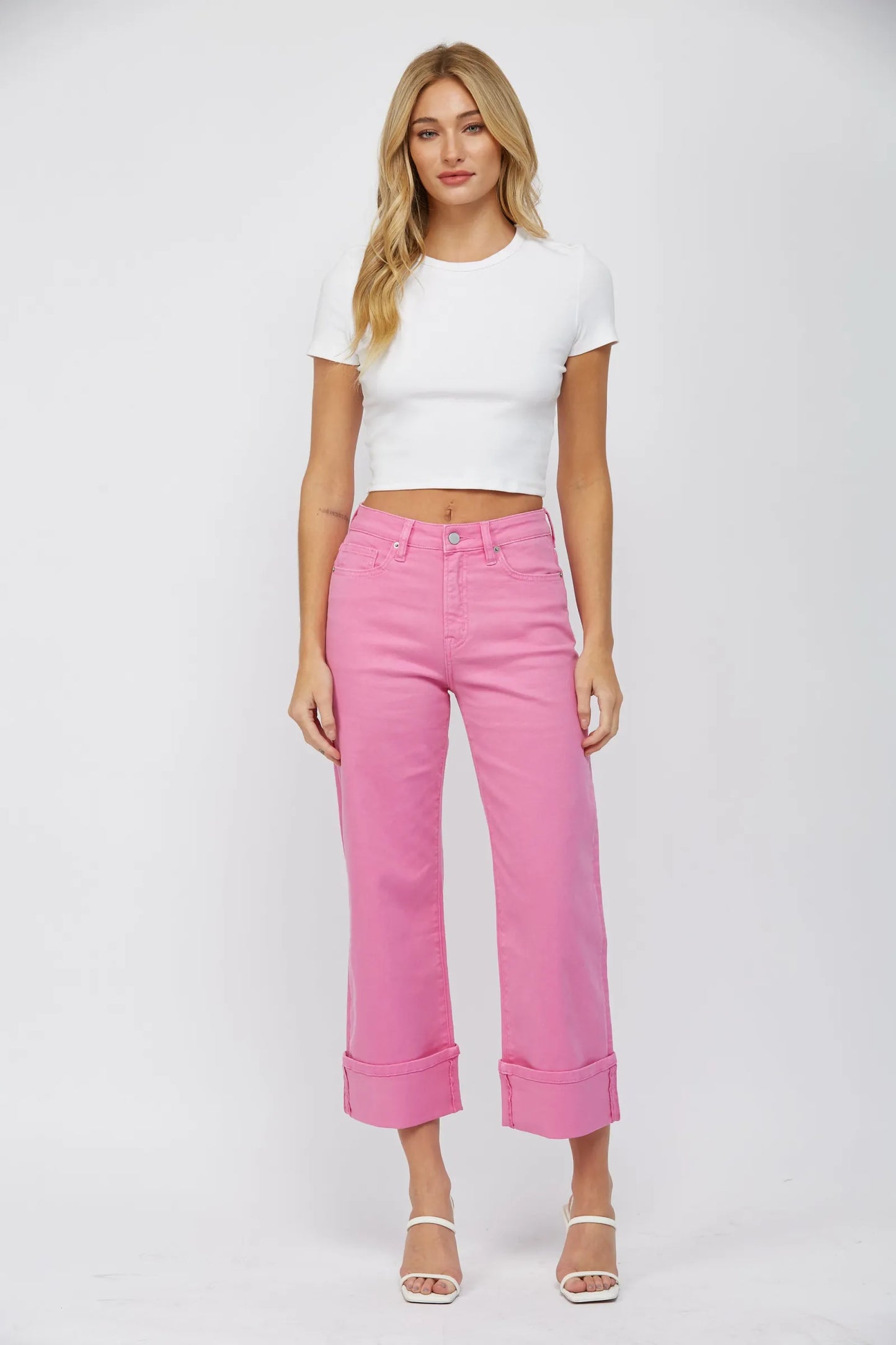 Brilliant Rose High Rise Wide Leg Jeans