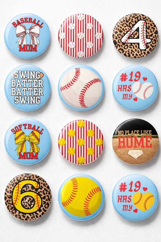 Custom 2.25” Baseball & Softball Button Pins