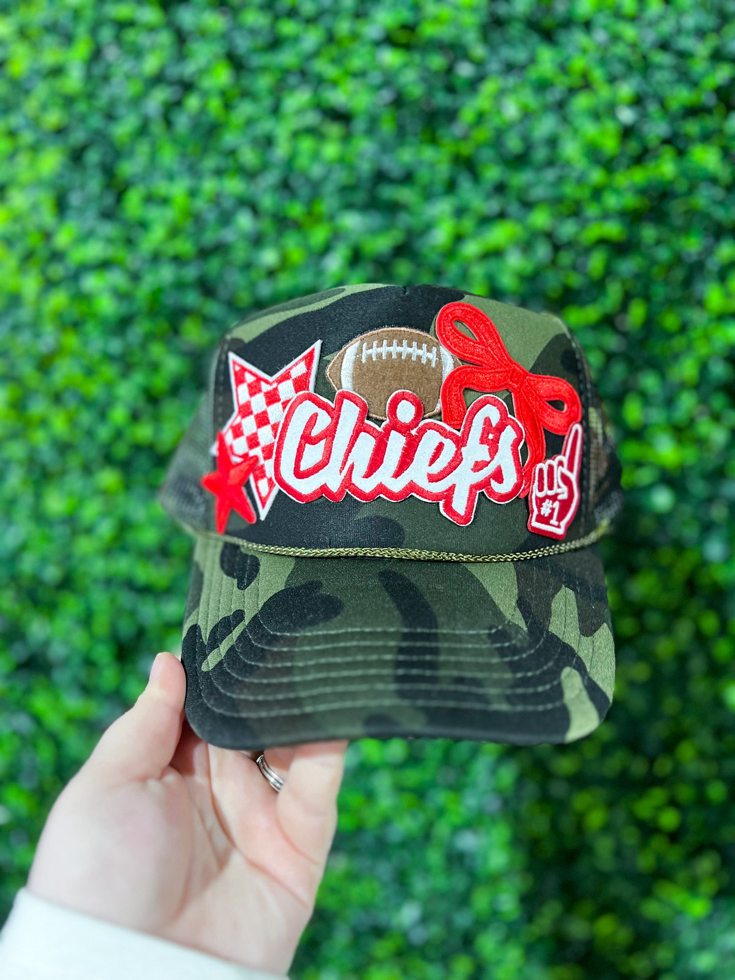 Camo Chiefs Football #1 Trucker Hat