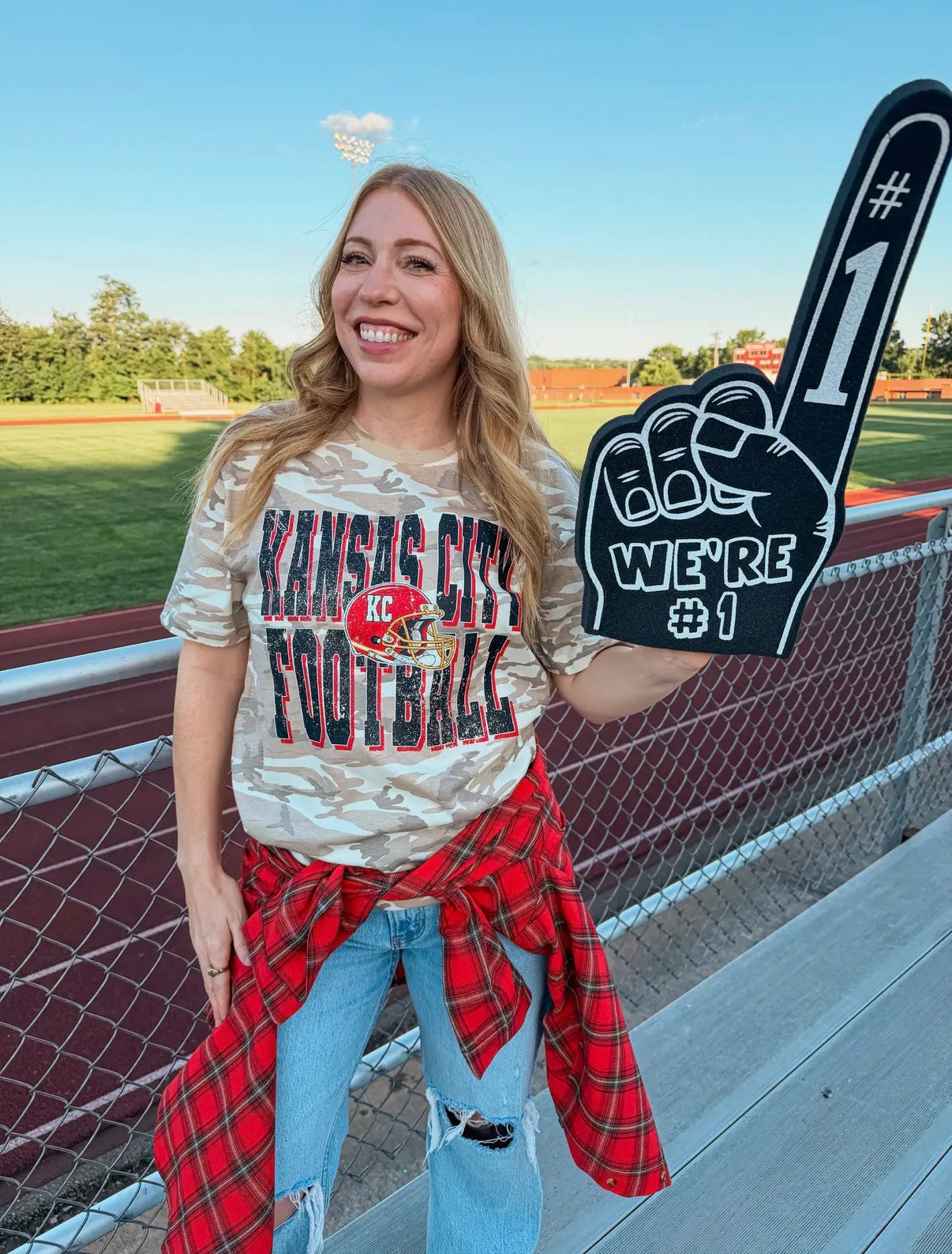 Camo KC Football Tee